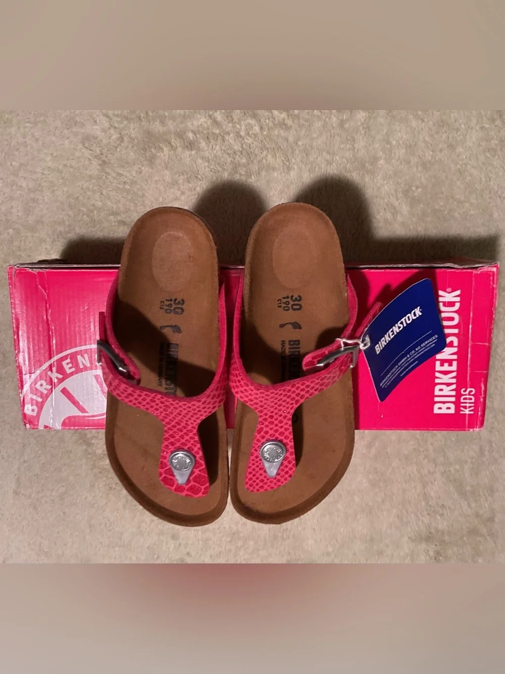 Birkenstock Kids Gizeh “Magic Snake Pink” Size 12C/K New w/ damaged Box #149
